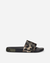 Dolce & Gabbana Multicolor Camouflage Leather Beachwear Men Shoes In Multicolor
