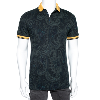 Pre-owned Etro Multicolor Paisley Printed Cotton Pique Polo T-shirt S