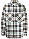 MARCELO BURLON COUNTY OF MILAN LOGO PATCH PLAID SHIRT