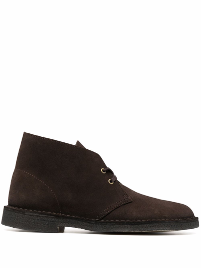 Clarks Suede Boots In Brown