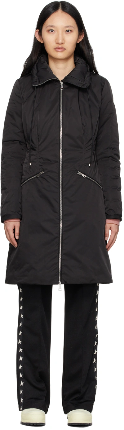 Moncler Hermanville Down-fill And Quilted Long Coat In Black