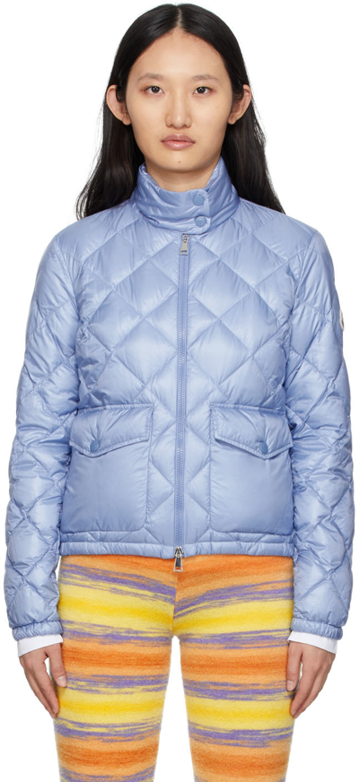 Moncler Binic Nylon Quilted Down Jacket In Blue