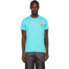 Moncler Archivio Double Logo Patch Cotton T-shirt In 73x Teal