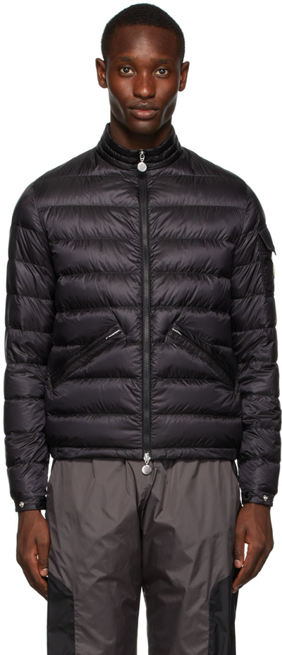 Moncler Agay Quilted Nylon Short Down Jacket In Black
