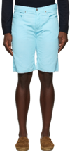 Massimo Alba Men's Baby Corduroy Shorts In U598 Ice Blue