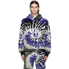 Amiri Black & Blue Fleece Tie-dye Hoodie