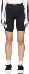 Adidas Originals Women's Optime Trainicons 3-stripes Bike Short Tights In Black