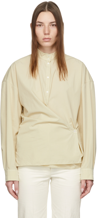 Lemaire Beige Officer Collar Twisted Shirt