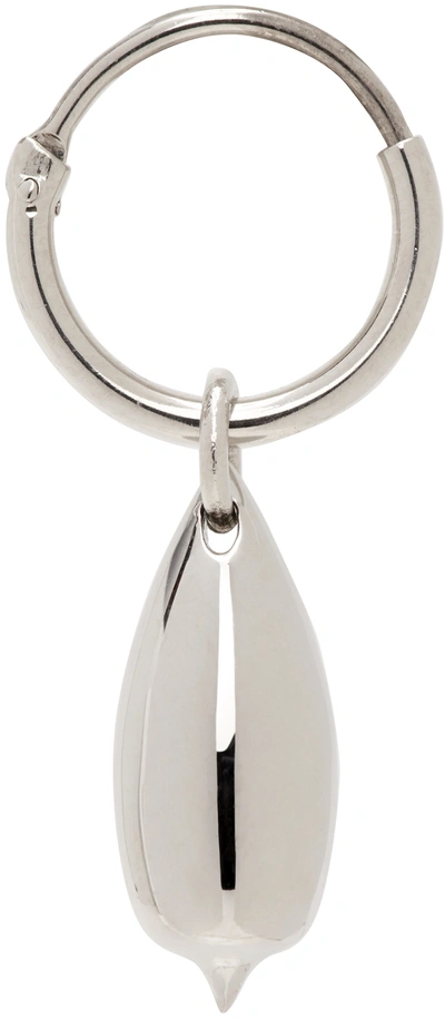Lemaire Pendant Single Hoop Earring In Bk927 Silver