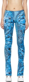 Blumarine Blue Snake Leggings In M6839 Brillant Blue/
