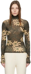 Nanushka Harri Floral Print Turtleneck Top In Arte Povera Floral B