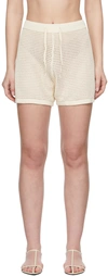 Nanushka Off-white Crocheted Fico Shorts In Creme