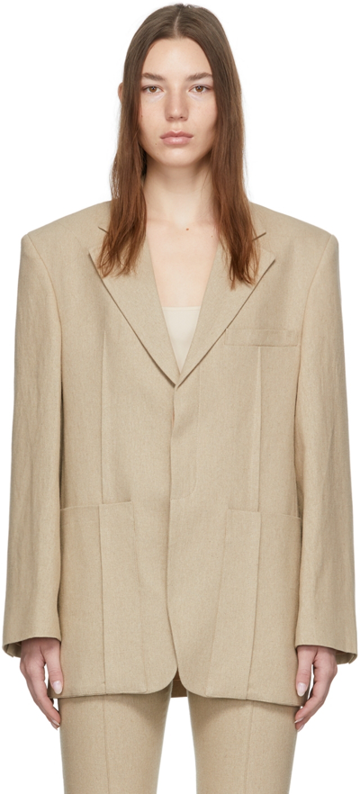 JACQUEMUS BEIGE 'LA VESTE D'HOMME' BLAZER