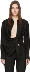 Jacquemus Les Sculptures Relaxed Bahia Shirt With Bow In 990 Black
