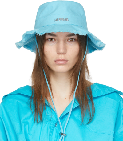 Jacquemus Turquoise Blue Bucket Hat / Silver accents Jacquemus Le Bob Artichaut Bucket Hat | THE FLAMEL® main image 2