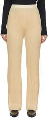 Drae Yellow Rib Glitter Trousers In Yellow