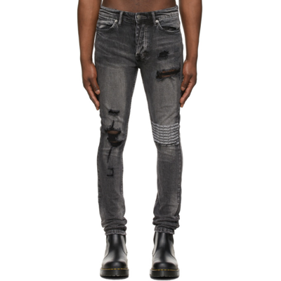 Ksubi Men's Van Winkle Distressed Embroidered Jeans In Black