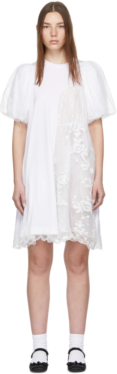 Simone Rocha Sequin-embellished Cotton And Tulle Mini Dress In White