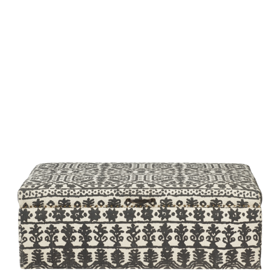 Oka Cranesbill Upholstered Ottoman - Soft Charcoal