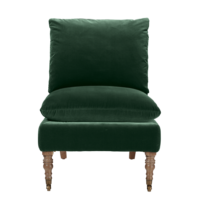 Oka Apadana Armless Chair - Midnight Green
