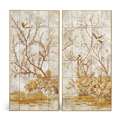 Oka Phaethon Mirrored Wall Art Panels - Antique Gold