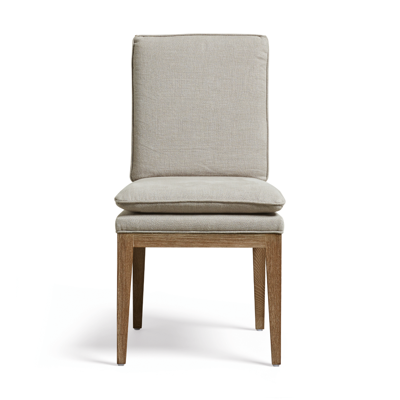 Oka Vasa Linen Dining Chair - Mushroom Gray