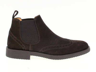 Antica Cuoieria Mens Brown Suede Ankle Boots