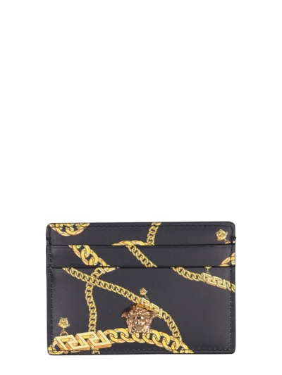Versace Leather Card Holder In Multi