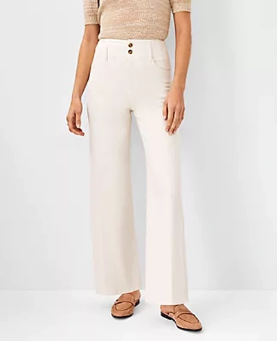 Ann Taylor Sculpting Pocket High Rise Corset Trouser Jeans In Natural Oat