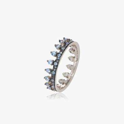 Annoushka Crown 18ct White Gold Blue Sapphire Ring