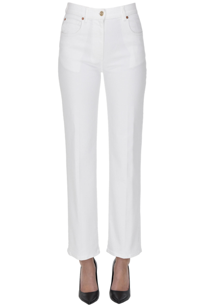 Valentino V Gold Jeans In White