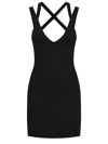 Gauge81 Palmer Ribbed Stretch-jersey Mini Dress In Black