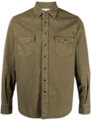 Saint Laurent Khaki Western Shirt In Green