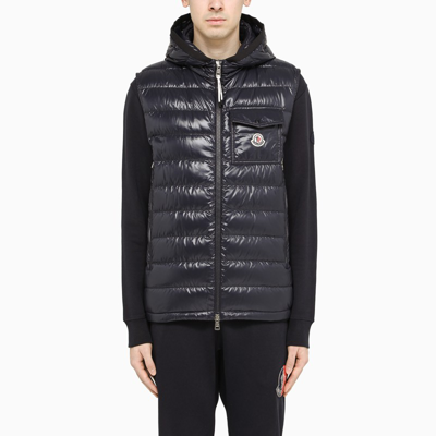 Moncler Blue Hooded Quilted Waistcoat