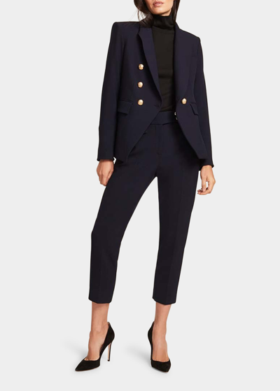 Veronica Beard Renzo High-rise Slim Cropped Pants In Navy