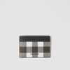 BURBERRY BURBERRY CHECK AND LEATHER CARD CASE