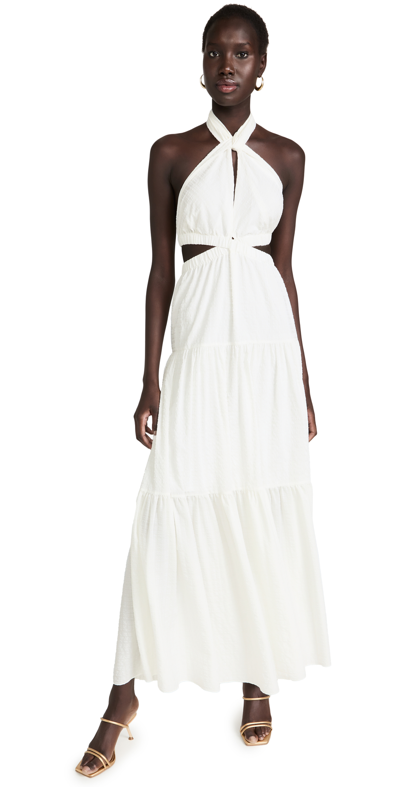 Significant Other Clementine Cut-out Halter Dress In Cream Check