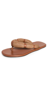 Staud Women's Raffia Sierra Thong Sandals In Tan