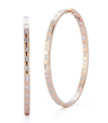 Walters Faith Ottoline Rose Gold Large Hoop Earrings With Gypsy-set Baguette Diamonds In Rosegold