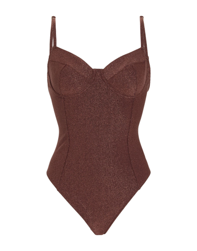 Mc2 Saint Barth One-piece Swimsuits In Brown