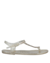 Menghi Toe Strap Sandals In Grey