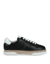 TOD'S TOD'S WOMAN ESPADRILLES BLACK SIZE 6.5 SOFT LEATHER