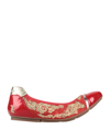 HOGAN HOGAN WOMAN BALLET FLATS RED SIZE 5.5 SOFT LEATHER