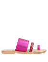 Colors Of California Toe Strap Sandals In Pink