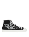 VIVIENNE WESTWOOD VIVIENNE WESTWOOD PLIMSOLL HIGH TOP CANVAS WOMAN SNEAKERS BLACK SIZE 8 TEXTILE FIBERS