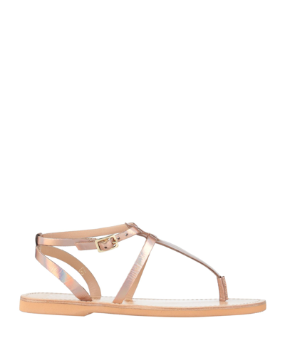 Colors Of California Toe Strap Sandals In Orange