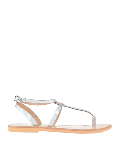 Colors Of California Toe Strap Sandals In Silver