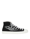 Vivienne Westwood High Top Canvas Plimsoll Cotton Canvas Black 11-45 Men In Black