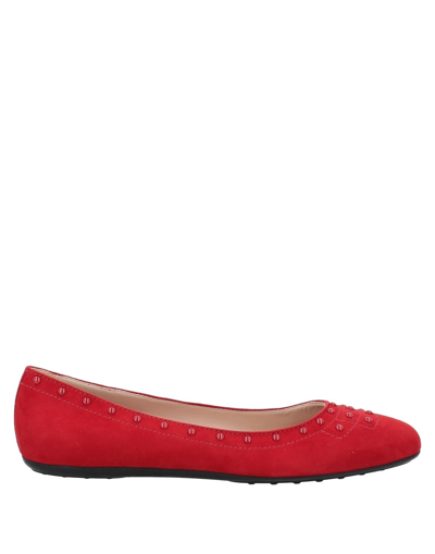 Tod's Ballet Flats In Red