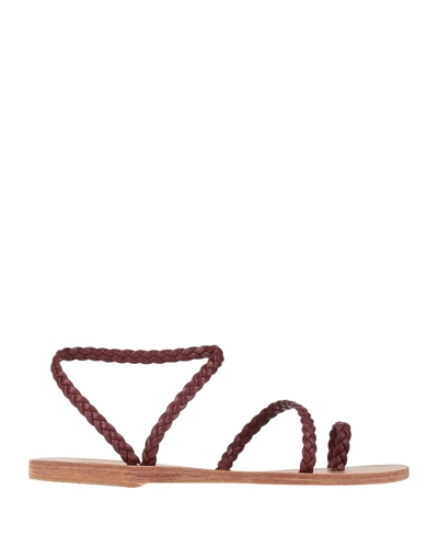 Ancient Greek Sandals Toe Strap Sandals In Maroon